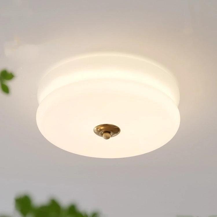 White Round Vintage Porch Ceiling Light Fixture for Elegance - Rebooters