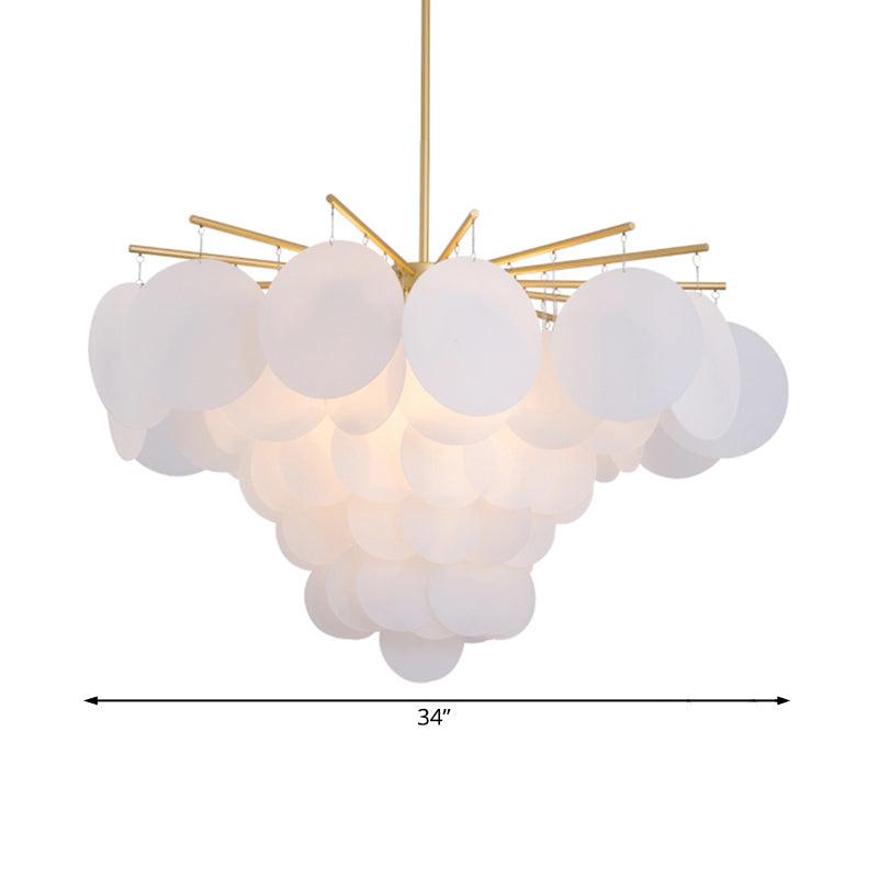 25"/25.5"/34" Wide White Flaky Chandelier 4 Lights - Rebooters