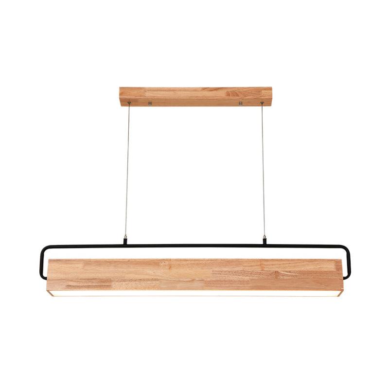 28"/35.5" Wide Modern Rectangular Wood Chandelier Light - Rebooters