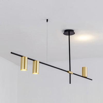 Asymmetrical Cylinder Chandelier Lighting Fixture Gold Ceiling Lamp - Rebooters
