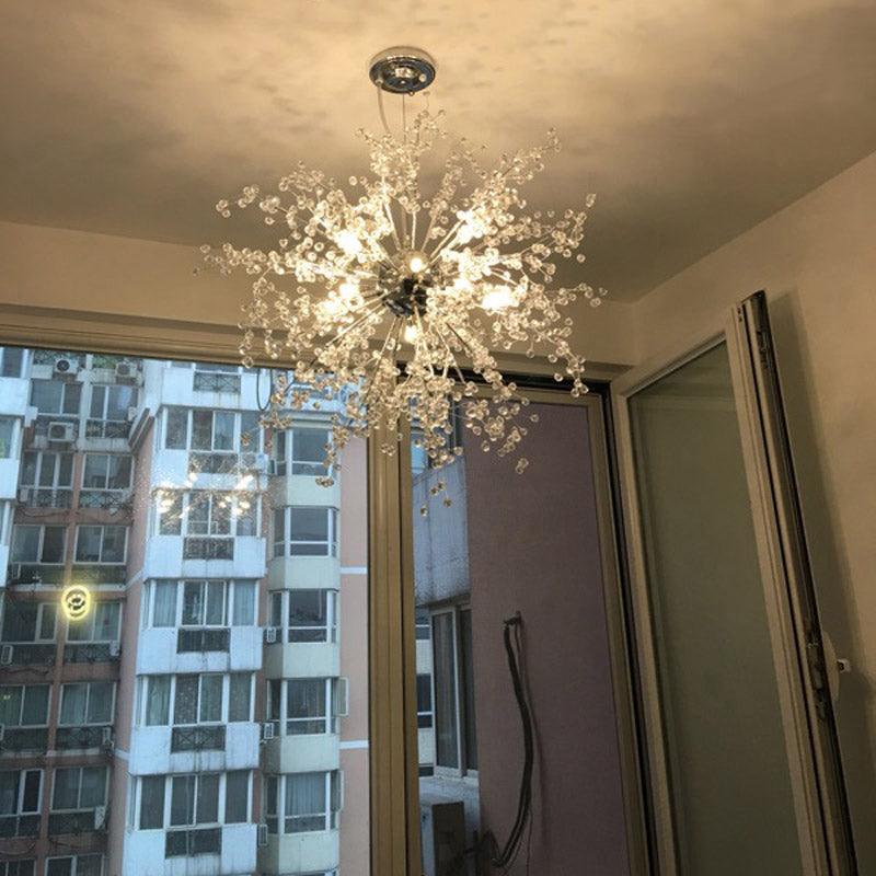 8/12 Lights Indoor Ceiling Fixture with Firework Crystal Shade - Rebooters