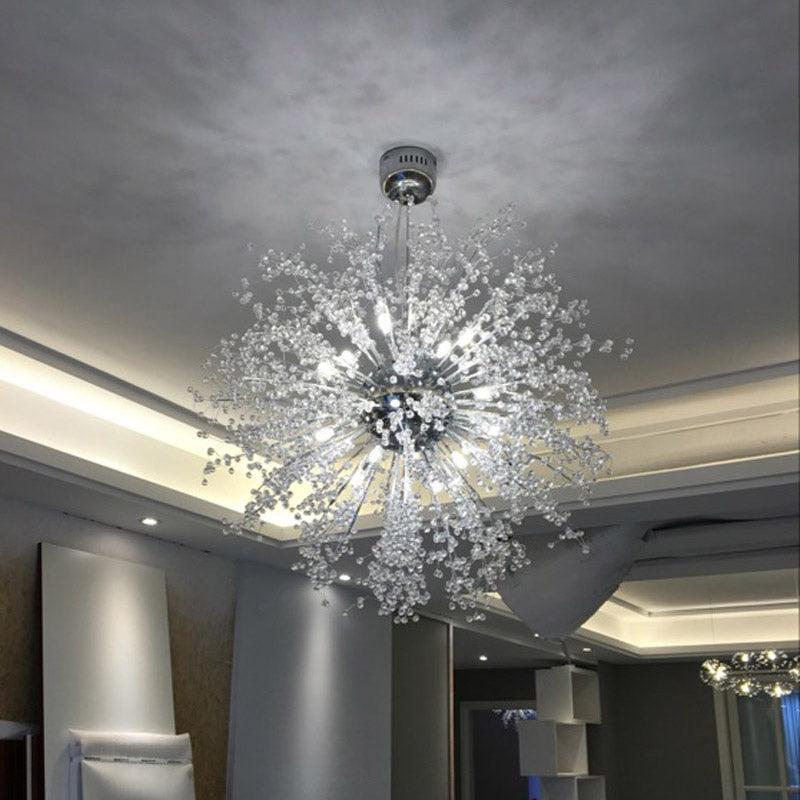 8/12 Lights Indoor Ceiling Fixture with Firework Crystal Shade - Rebooters
