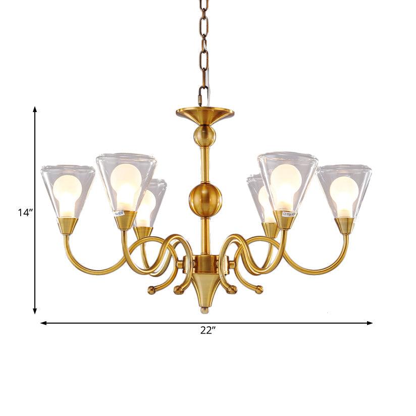 Cone Chandelier Lighting Post-Modernist Clear Glass Lamp - Rebooters