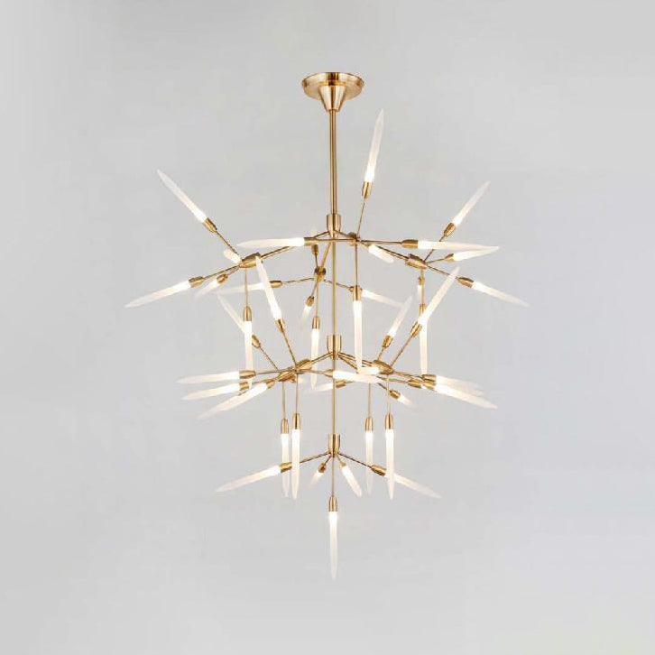 Acrylic Spur Chandelier Lighting Modern Stylish 5/25 Lights Gold Finish Ceiling Light Fixture - Rebooters