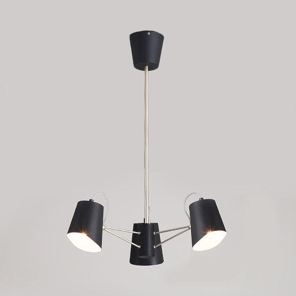 3/6/8 Lights Bucket Chandelier Light Black Pendant Fixture - Rebooters