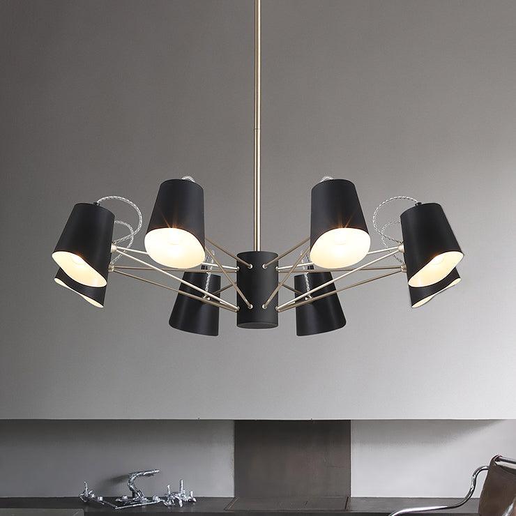 3/6/8 Lights Bucket Chandelier Light Black Pendant Fixture - Rebooters