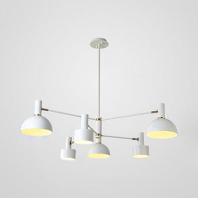 2-Tier 6 Lights Chandelier Drum and Bowl Metallic Pendant Lamp - Rebooters