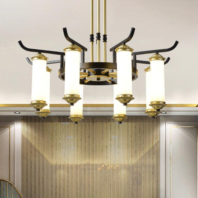 8/10 Bulbs Chandelier Lighting Fixture Black-Gold Ceiling Lamp - Rebooters