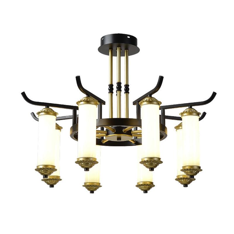 8/10 Bulbs Chandelier Lighting Fixture Black-Gold Ceiling Lamp - Rebooters