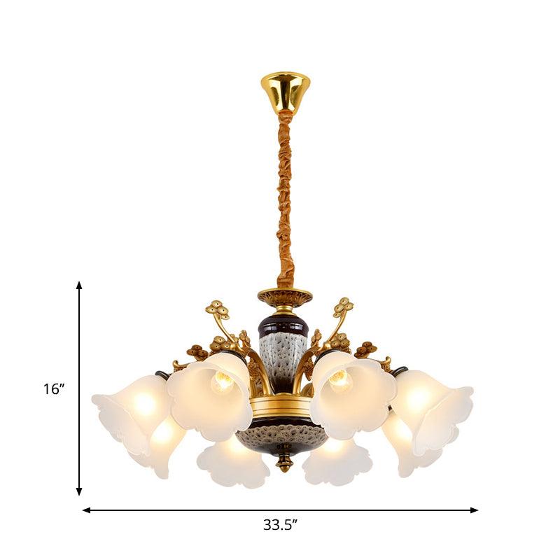 Antique Swooping Arm Chandelier Light Black-Gold Metal Lamp - Rebooters