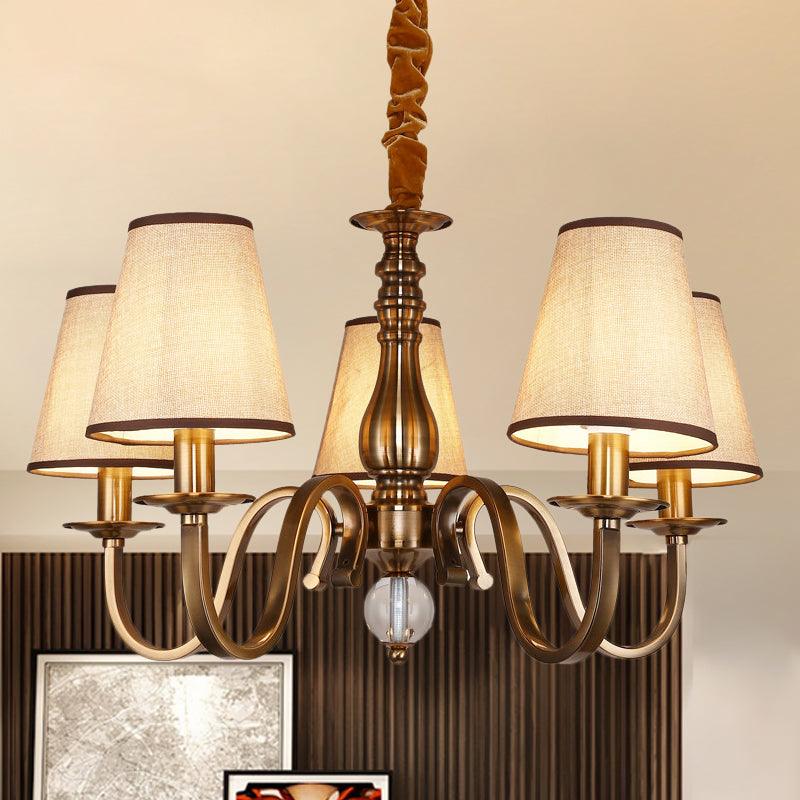 5/8 Heads Chandelier Lighting Fixture with Conical Shade - Rebooters