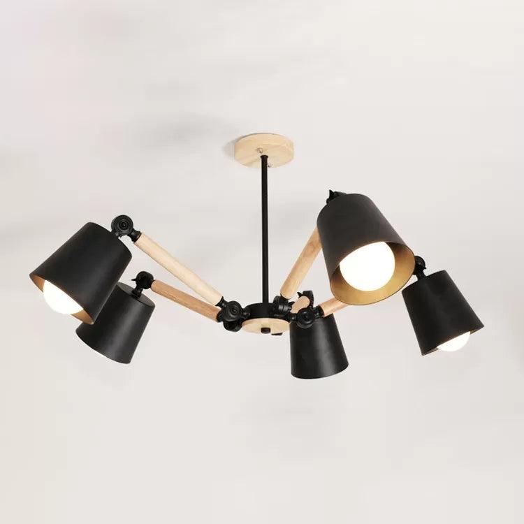 Bedroom Chandelier Kids Adjustable Arm Wood Pendant Light - Rebooters