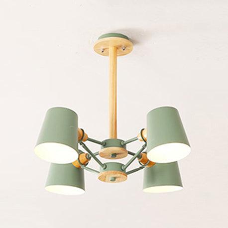 Bedroom Chandelier for Kids Wood Hanging Fixture Macaron - Rebooters