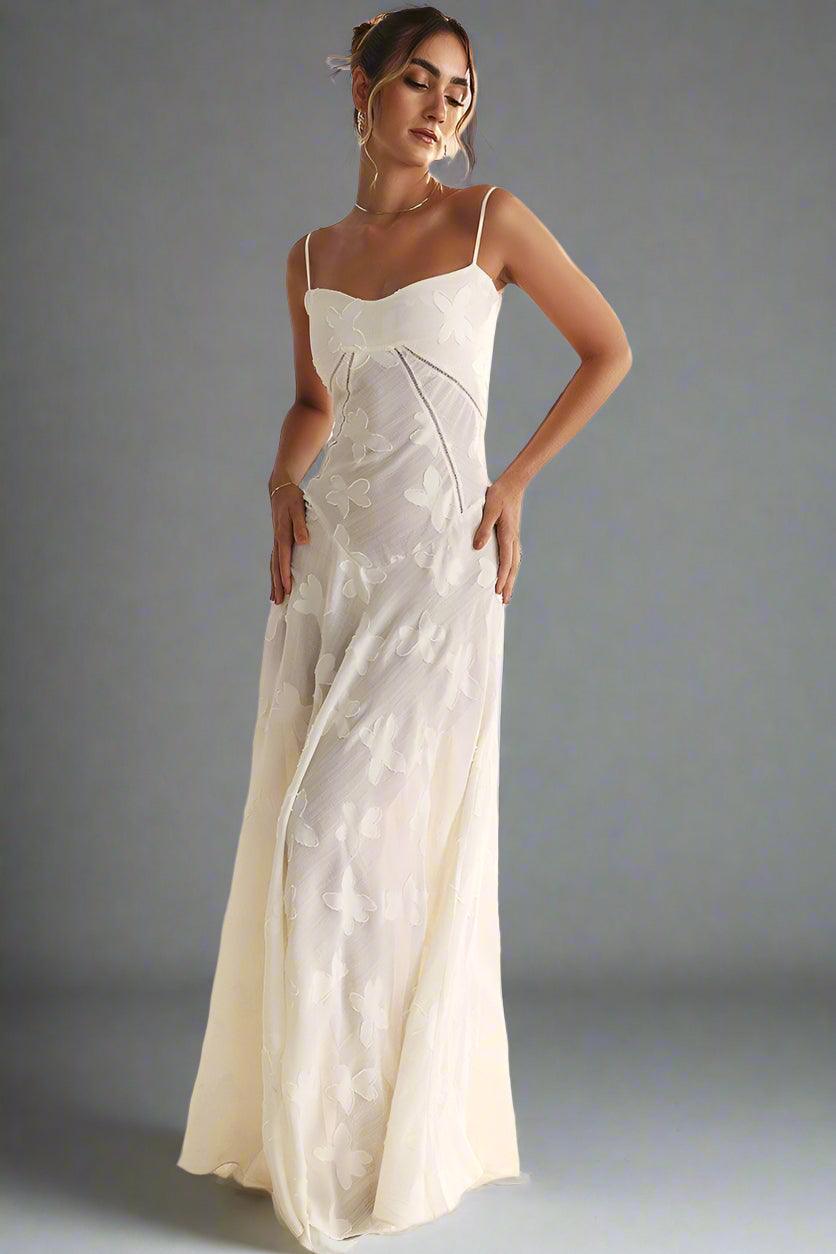 Maya Maxi Dress with Intricate Floral Embroidery and Flowing Silhouette for Elegant Style - Rebooters -Women's Dresses