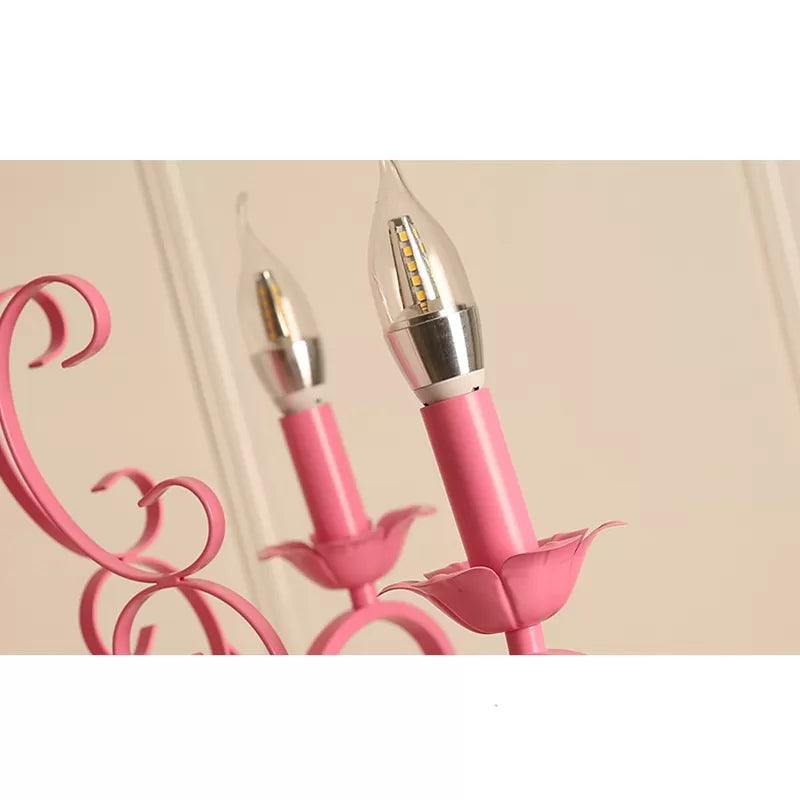 Bedroom Chandelier Ceiling Light for Girls in Pink Crystal - Rebooters