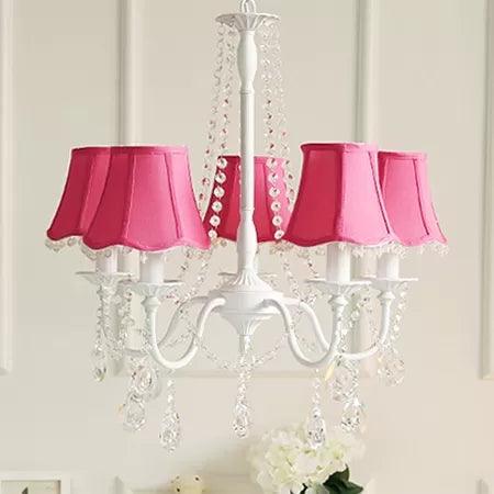 Baby Crystal Chandelier 5-Light Macaron Fixture 23.5 Inch - Rebooters