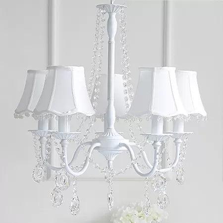 Baby Crystal Chandelier 5-Light Macaron Fixture 23.5 Inch - Rebooters