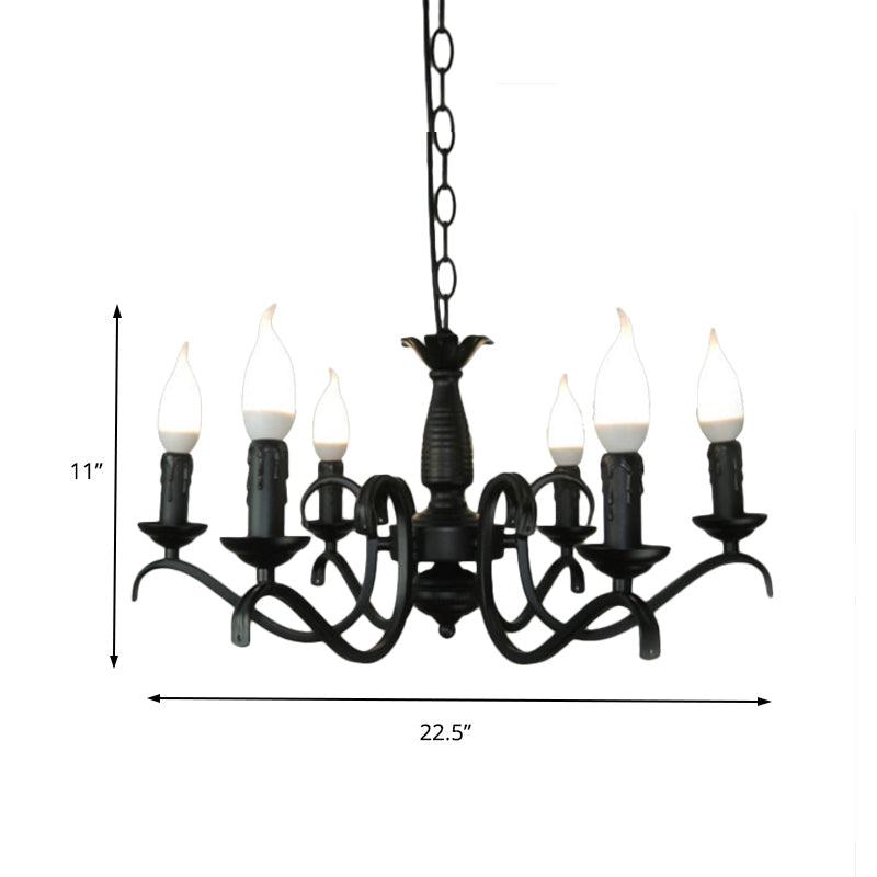 3/5 Heads Flameless Candle Chandelier Vintage Black Lamp - Rebooters