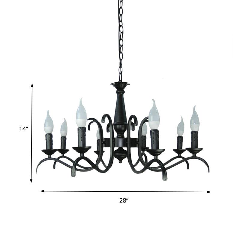 3/5 Heads Flameless Candle Chandelier Vintage Black Lamp - Rebooters