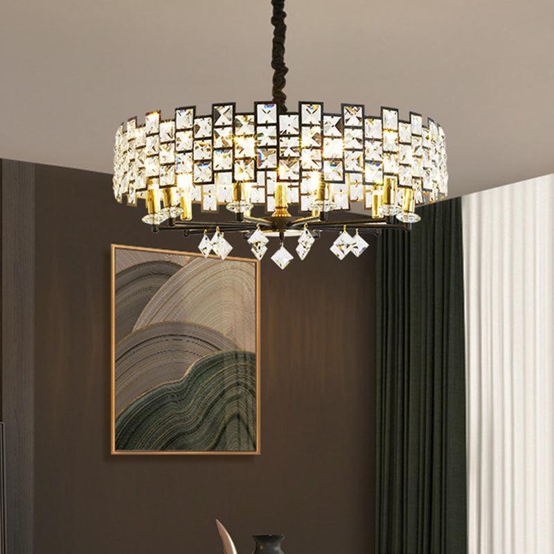 8/12 Heads Hanging Lamp Traditional Circular Crystal Chandelier - Rebooters