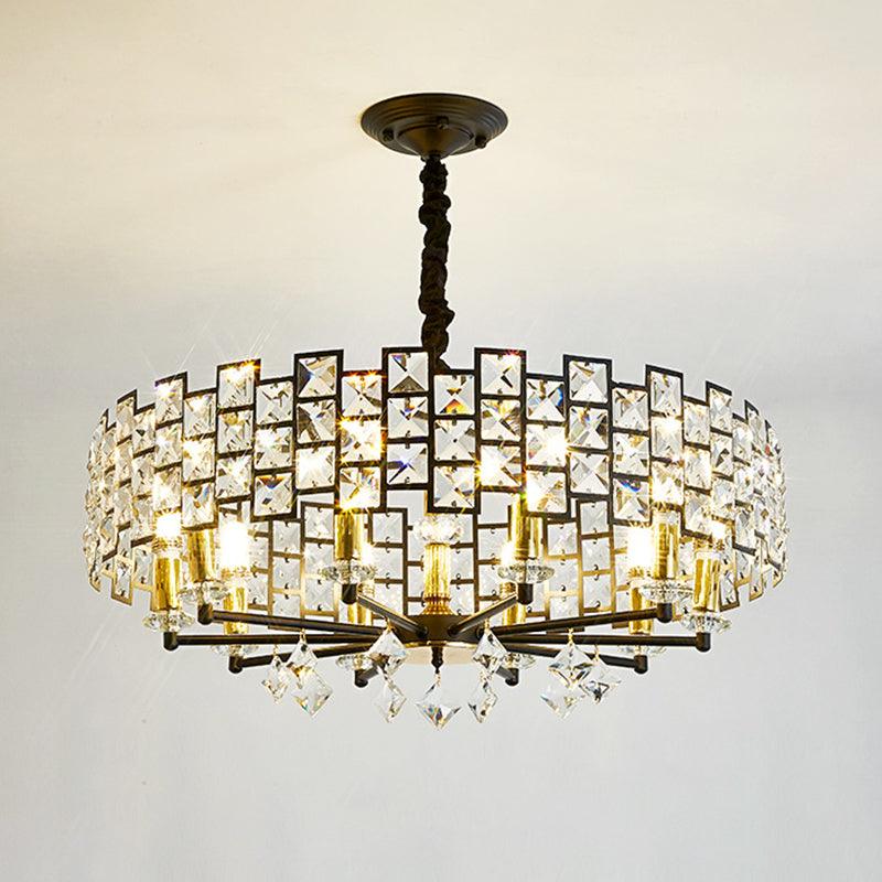 8/12 Heads Hanging Lamp Traditional Circular Crystal Chandelier - Rebooters