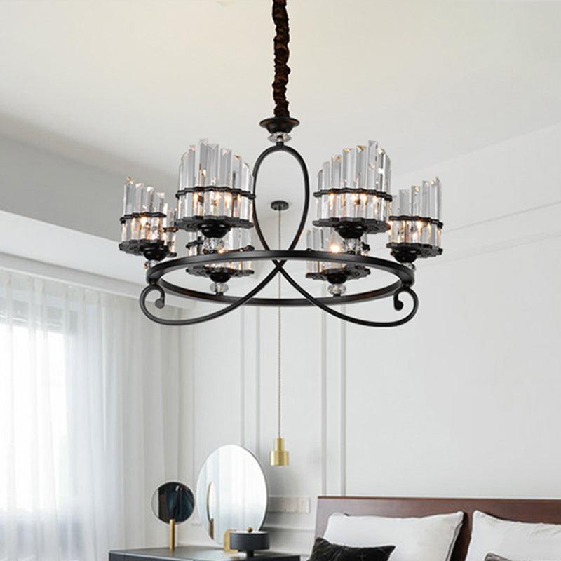 6/8 Lights Rectangle Light Chandelier with Ring Design - Rebooters