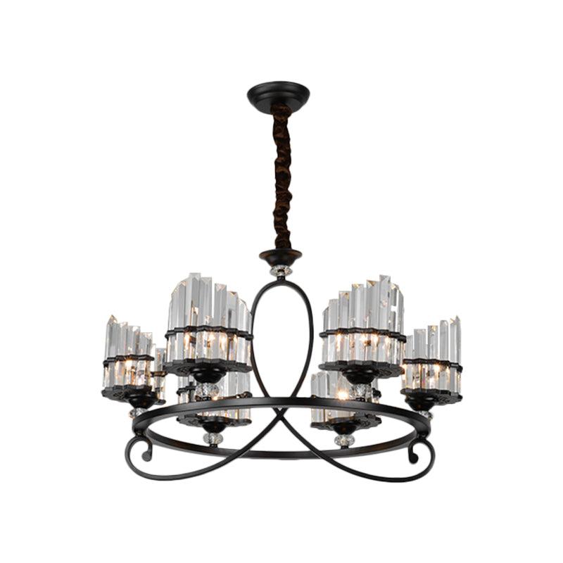 6/8 Lights Rectangle Light Chandelier with Ring Design - Rebooters