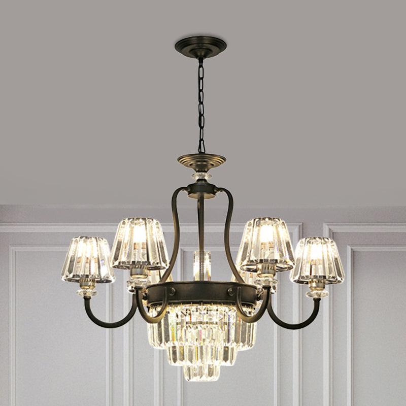 6/8 Bulbs Ceiling Lamp Traditional Tapered Crystal Chandelier - Rebooters