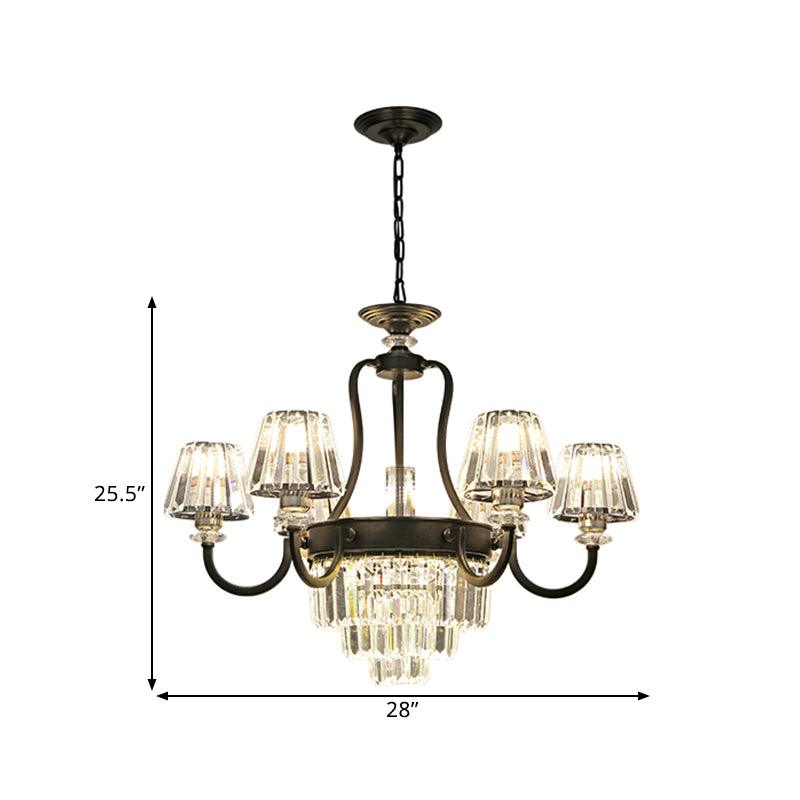 6/8 Bulbs Ceiling Lamp Traditional Tapered Crystal Chandelier - Rebooters