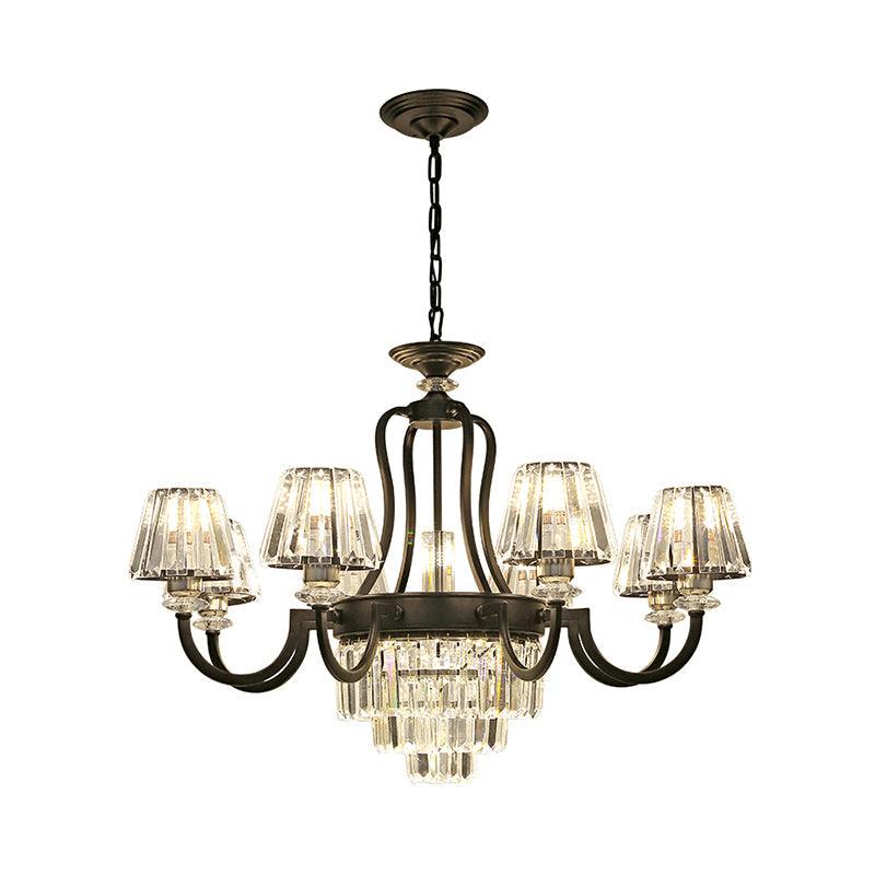 6/8 Bulbs Ceiling Lamp Traditional Tapered Crystal Chandelier - Rebooters