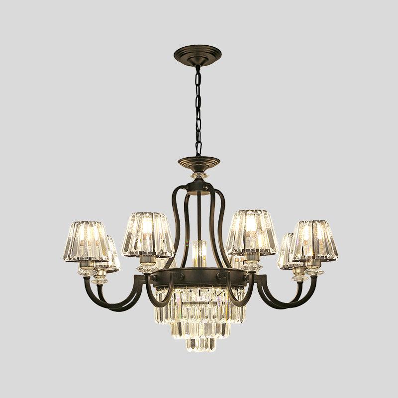 6/8 Bulbs Ceiling Lamp Traditional Tapered Crystal Chandelier - Rebooters