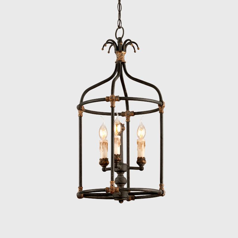 Birdcage Living Room Chandelier Lighting Rustic Metallic Lamp - Rebooters