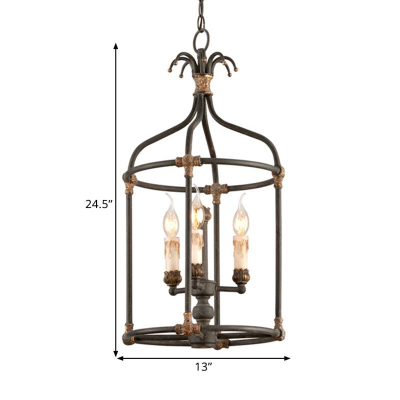Birdcage Living Room Chandelier Lighting Rustic Metallic Lamp - Rebooters