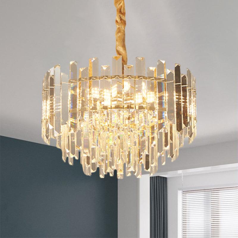 8/10 Bulbs Pendant Light Fixture Contemporary Drum Chandelier - Rebooters