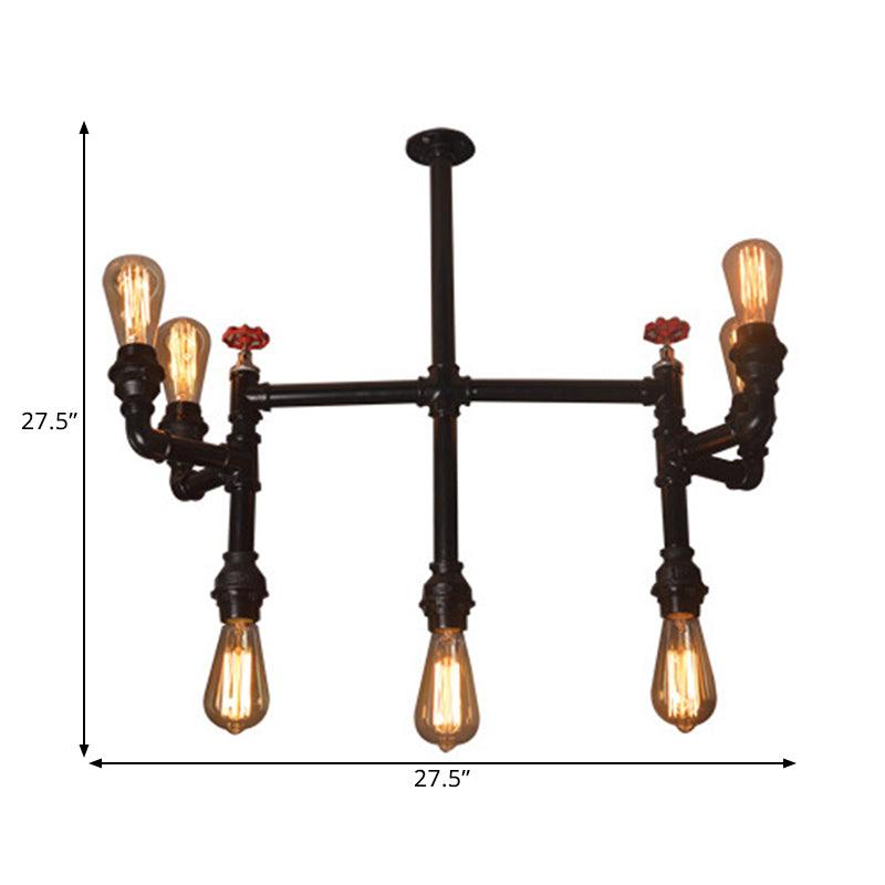 7 Bulbs Hanging Pendant Light Antique Water Pipe Chandelier - Rebooters