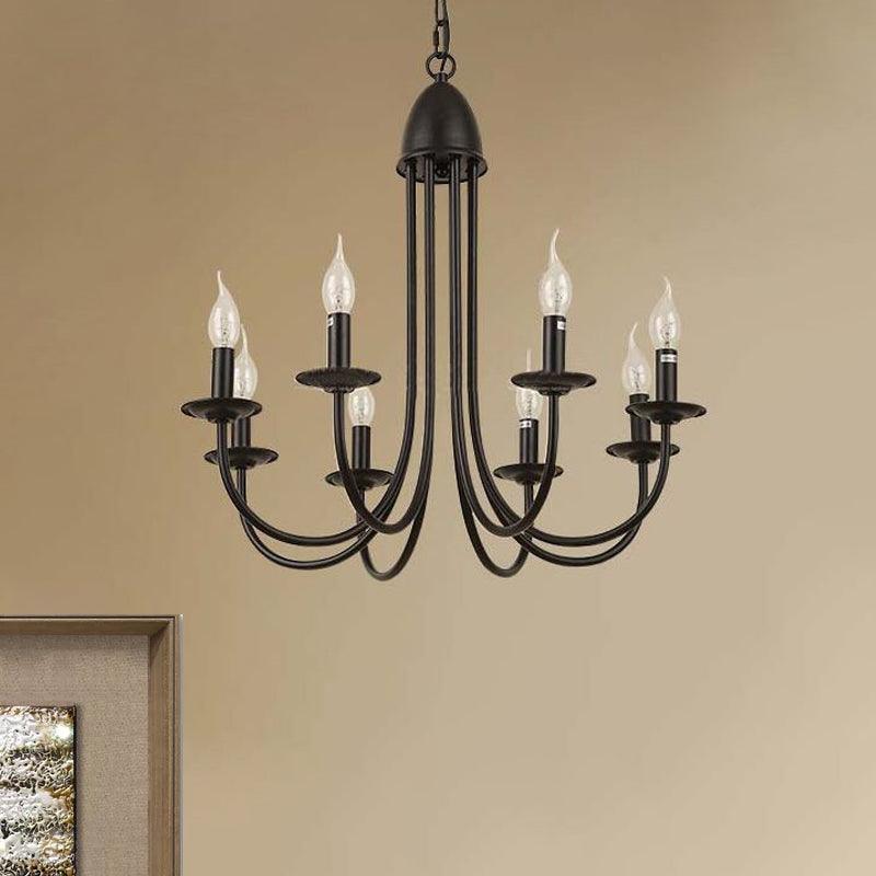 6/8 Heads Iron Chandelier Light Rustic Style Bronze Pendant - Rebooters