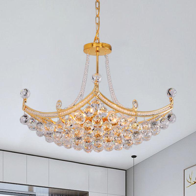 6 Bulbs Cornice Frame Ceiling Pendant Chandelier Chrome Gold - Rebooters