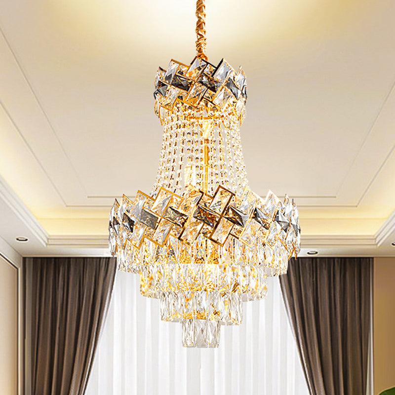 5/8 Heads Basket Chandelier Contemporary Gold Finish Ceiling Lighting - Rebooters