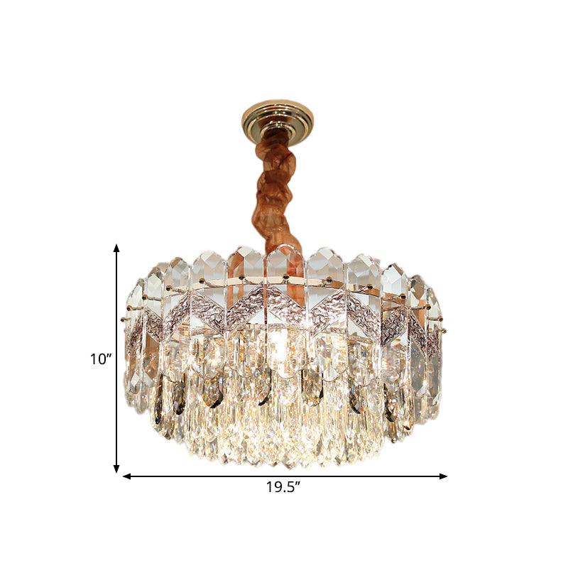 9 Bulbs Clear Crystal Draping Ceiling Chandelier Modern - Rebooters