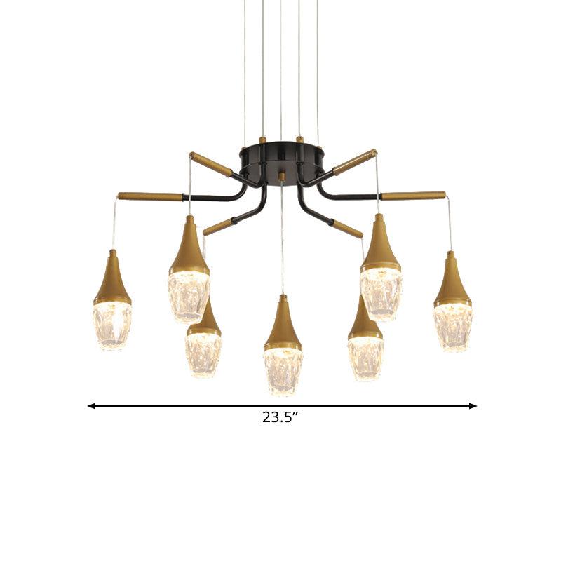 7/13/16-Head LED Chandelier Postmodern Burst Design Gold - Rebooters