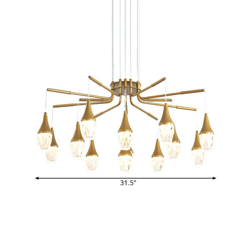 7/13/16-Head LED Chandelier Postmodern Burst Design Gold - Rebooters