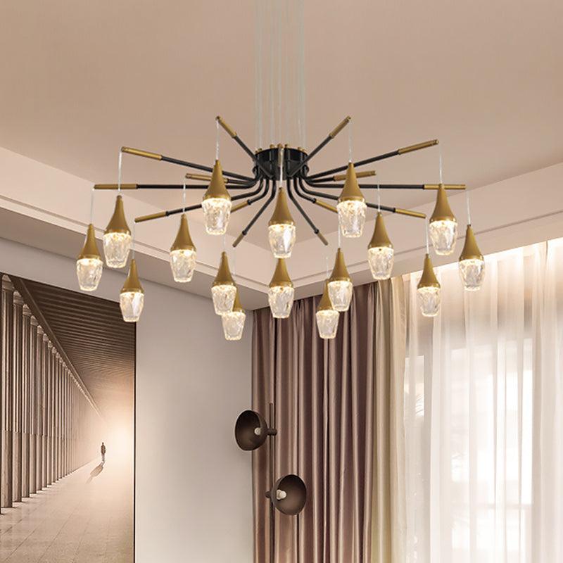 7/13/16-Head LED Chandelier Postmodern Burst Design Gold - Rebooters