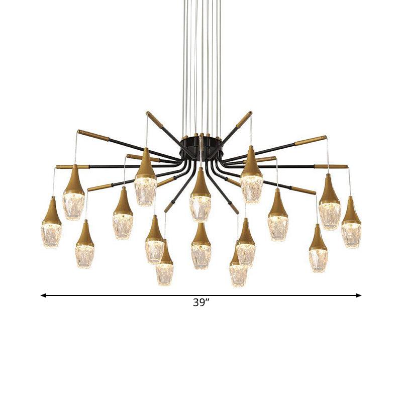 7/13/16-Head LED Chandelier Postmodern Burst Design Gold - Rebooters
