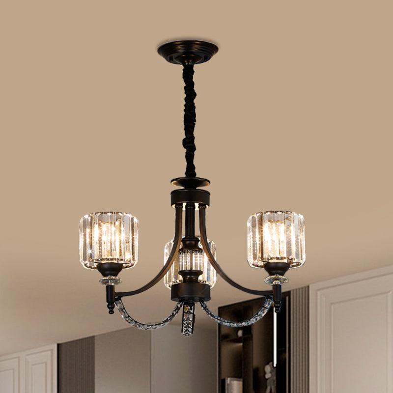 3/6 Bulbs Suspension Light Traditional Cylindrical Shade Chandelier - Rebooters