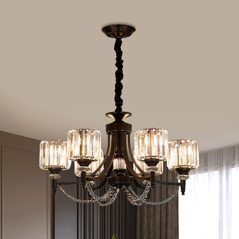 3/6 Bulbs Suspension Light Traditional Cylindrical Shade Chandelier - Rebooters