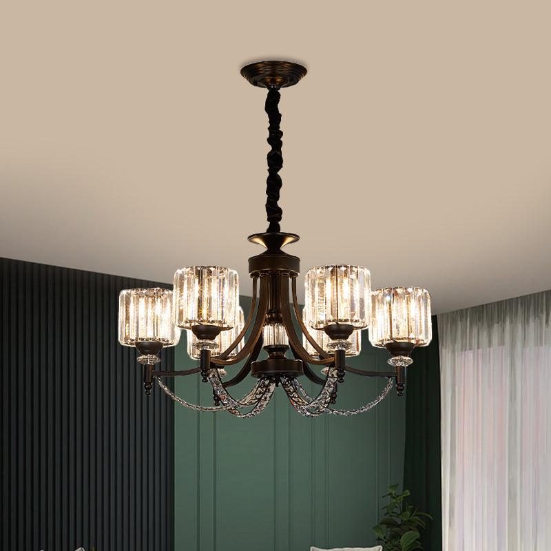 3/6 Bulbs Suspension Light Traditional Cylindrical Shade Chandelier - Rebooters