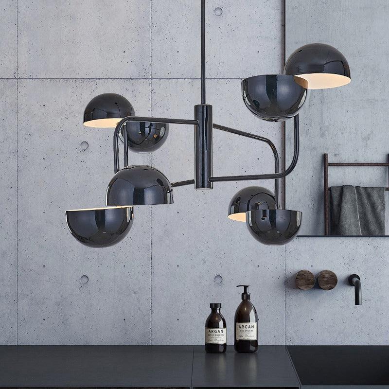 8-Head Office Ceiling Pendant with Dome Iron Shade Light - Rebooters