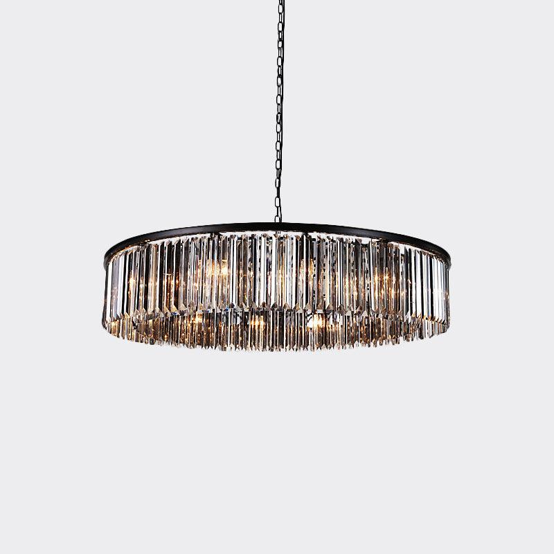 Drum Clear Amber Crystal 9-Light LED Chandelier Lamp - Rebooters