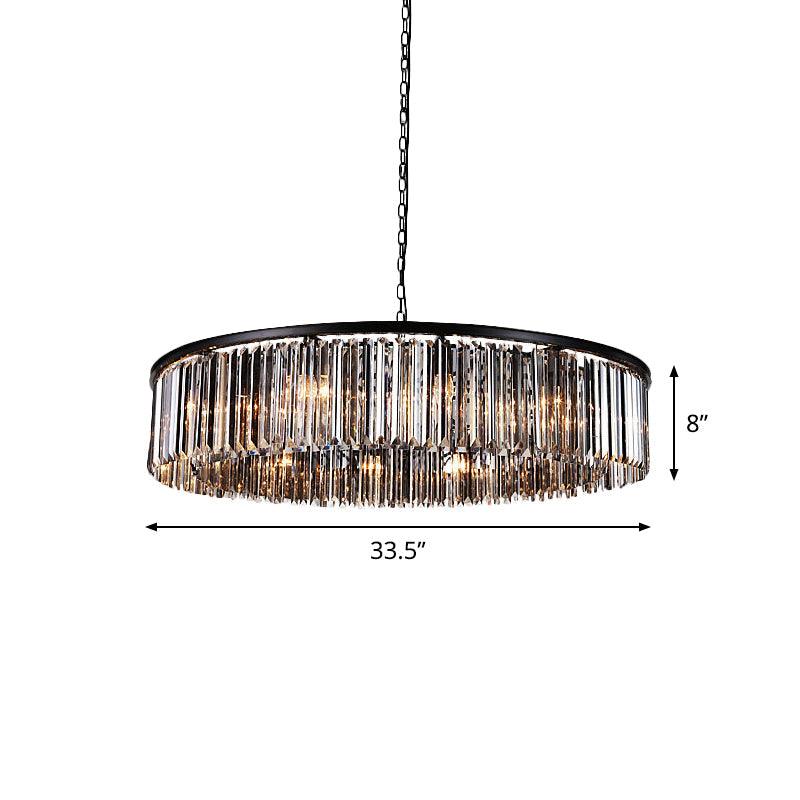 Drum Clear Amber Crystal 9-Light LED Chandelier Lamp - Rebooters