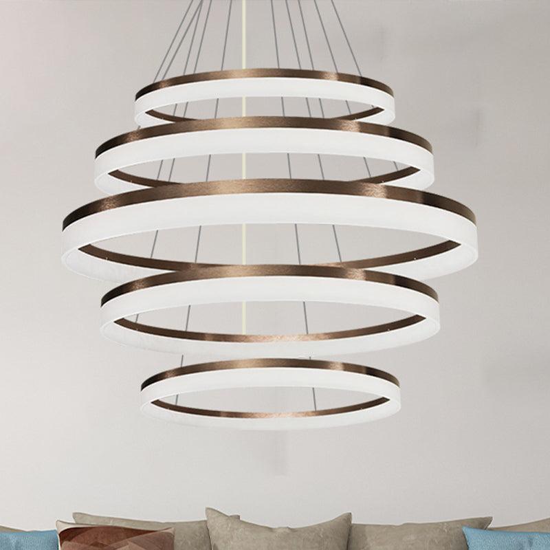 Acrylic Round Chandelier Light Contemporary 4/5/6-Head Pendant - Rebooters